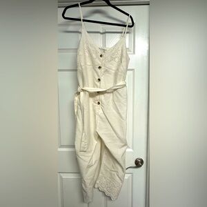 Miss Selfridge Jumpsuit US 10 EUR 42 Cream/White color